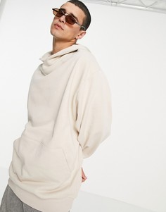 Бежевый oversized-худи с перекрестом у горловины ASOS DESIGN-Нейтральный
