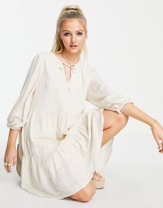 Бежевое платье мини Selected Femme-Белый