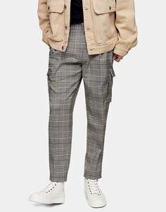 Серые суженные книзу брюки карго Topman-Серый