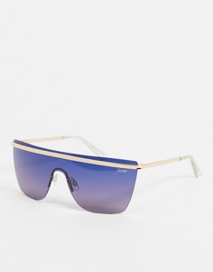 Золотистые солнцезащитные очки с широкой перемычкой Quay Get Right-Золотистый