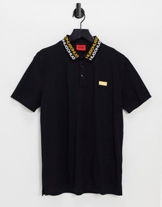 Черная футболка-поло HUGO Damago-Черный