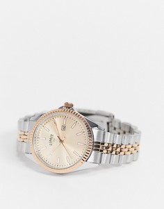 Женские часы-браслет из смешанных металлов серебристого и золотисто-розового цветов Limit-Многоцветный