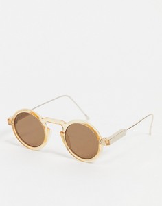 Круглые солнцезащитные очки в стиле унисекс с коричневыми линзами в светло-коричневой оправе Spitfire Len 5-Коричневый цвет