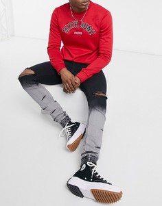 Джинсы со рваными коленями и эффектом деграде черного и серого цветов Sixth June-Черный цвет