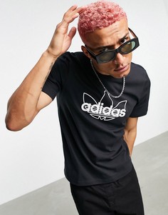Черная футболка с рисунком adidas Originals SPRT-Черный цвет