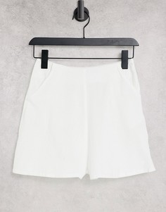 Белые шорты из ткани под лен ASOS DESIGN-Белый