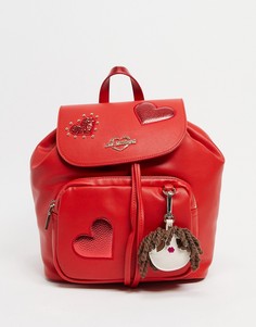 Красный рюкзак с карманом Love Moschino