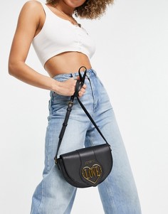 Черная стеганая сумка через плечо Love Moschino-Черный цвет