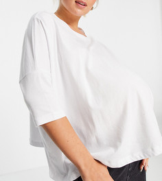 Белая свободная футболка с рукавами "летучая мышь" ASOS DESIGN Maternity-Белый