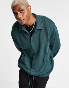 Трикотажная спортивная oversized-куртка хвойно-зеленого цвета ASOS DESIGN-Зеленый цвет