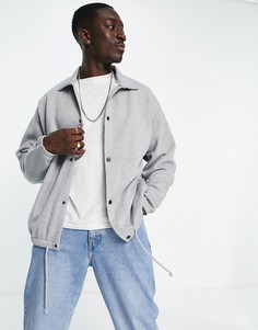 Трикотажная спортивная oversized-куртка серого меланжевого цвета ASOS DESIGN-Зеленый цвет