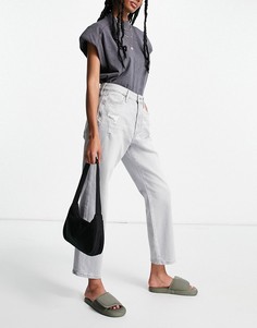 Серые прямые джинсы с завышенной талией River Island Blair-Серый