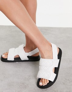 Белые стеганые сандалии с двойным ремешком Truffle Collection-Белый