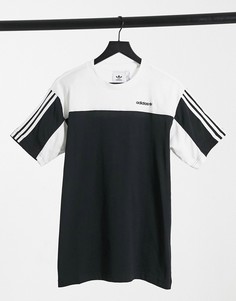 Черно-белая футболка с короткими рукавами adidas Originals-Черный