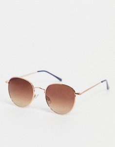 Круглые солнцезащитные очки Selected Femme-Золотистый