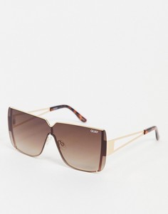 Женские квадратные солнцезащитные очки коричневого цвета Quay Bank Roll-Коричневый цвет
