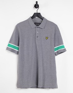 Футболка поло с вставками в рубчик Lyle & Scott-Серый