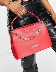 Красная сумка-тоут с цепочкой Love Moschino-Красный