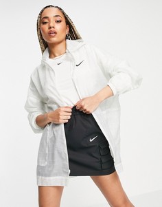 Белая куртка с логотипом из прозрачной ткани Nike-Белый