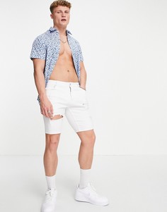 Рубашка с цветочным принтом и короткими рукавами Selected Homme Kenny-Голубой