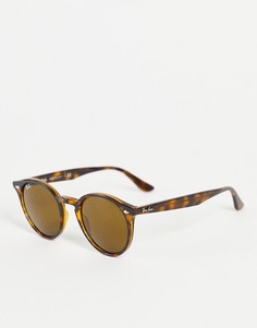 Круглые солнцезащитные очки в коричневой оправе в стиле унисекс Ray-Ban 0RB2180-Коричневый цвет