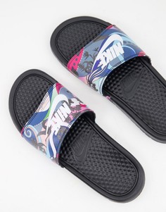 Черные шлепанцы Nike-Черный цвет