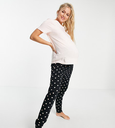 Пижамный комплект розового цвета с джоггерами и надписью "mama & mini" New Look Maternity-Розовый цвет