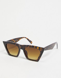 Солнцезащитные очки «кошачий глаз» в оправе с черепаховым дизайном и острыми углами Pieces-Коричневый цвет