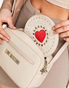 Прямоугольная сумка розового цвета с цепочкой Love Moschino-Розовый цвет