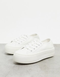 Белые кроссовки на платформе New Look-Белый