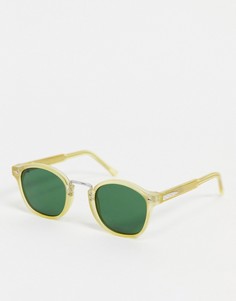 Круглые солнцезащитные очки в стиле унисекс с зелеными линзами в светло-коричневой оправе Spitfire VHX 2-Зеленый