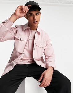 Светло-розовая легкая куртка с прорезиненным логотипом на рукаве BOSS Lovel_7-Розовый цвет