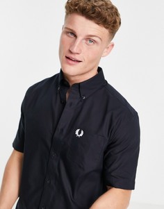 Темно-синяя оксфордская рубашка с короткими рукавами Fred Perry-Темно-синий