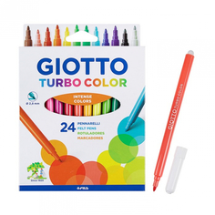 Набор фломастеров цветных Giotto Turbo Color 2.8 мм 24 цвета картонная коробка