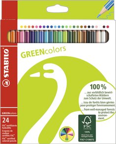 Цветные карандаши Stabilo. GREENcolors. 24 цвета