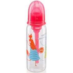 Бутылочка антиколиковая Happy Baby для кормления с силиконовой соской 250 мл., ruby