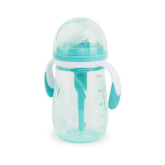 Бутылочка с ручками и силиконовой соской 300 мл., mint Happy Baby