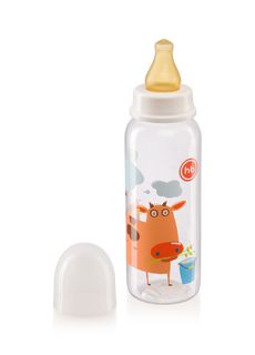 Бутылочка с латексной соской Happy Baby 250 мл., cow