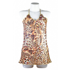 Атласная ночная рубашка Baci Lingerie с леопардовым принтом M/L