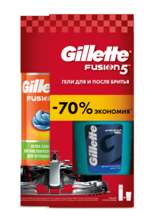 Набор из гелей для и после бритья Gillette 200 мл и 75 мл