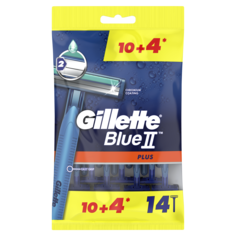 Одноразовые Мужские Бритвы Gillette BlueII Plus 10+4 шт