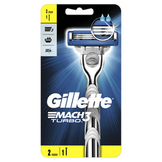 Мужская бритва Gillette Mach3 Turbo с 2 сменными кассетами