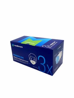 Маска медицинская PREMIUM MED AND MORE голубая 50 шт.