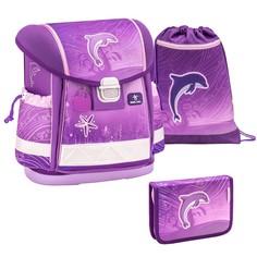 Ранец Belmil Classy Dolphin Purple, Дельфин, розовый, с наполнением