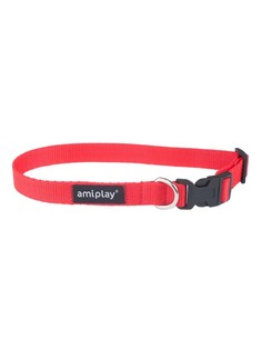 Ошейник для собак регулируемый AmiPlay Basic M 25-40/1,5 см, красный