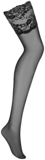 Obsessive Чулки с широкой кружевной резинкой 810 Stockings черные S/M