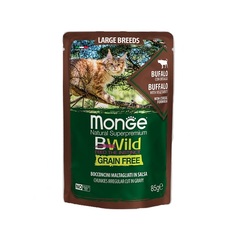Влажный корм для кошек Monge Cat BWild Grain free , буйвол, 85г