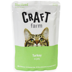 Влажный корм для кошек CRAFT FARM , индейка, 85г
