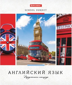 Тетрадь предметная Brauberg Палитра Знаний 403500, английский язык, 36 л, клетка Greenwich Line