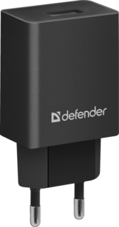 Сетевое зарядное устройство Defender UPA-21, 1xUSB, 2,1 A, black